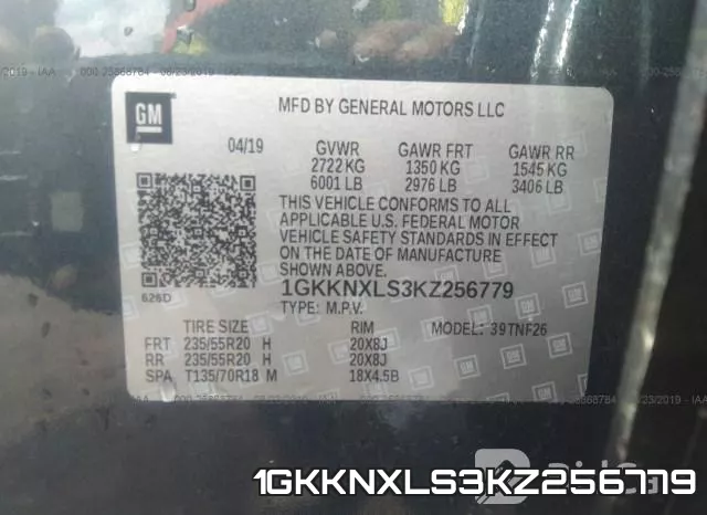 1GKKNXLS3KZ256779 фото 10