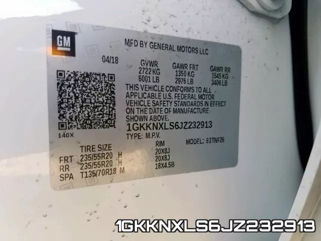 1GKKNXLS6JZ232913 фото 2