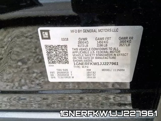 1GNERFKW1JJ227961 фото 2
