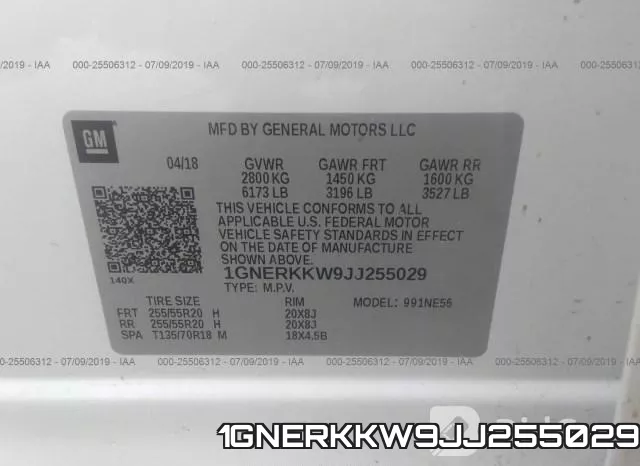 1GNERKKW9JJ255029 фото 10
