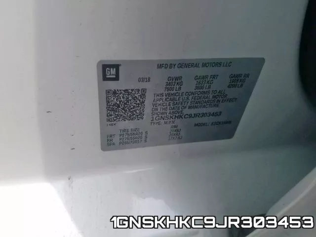 1GNSKHKC9JR303453 фото 2