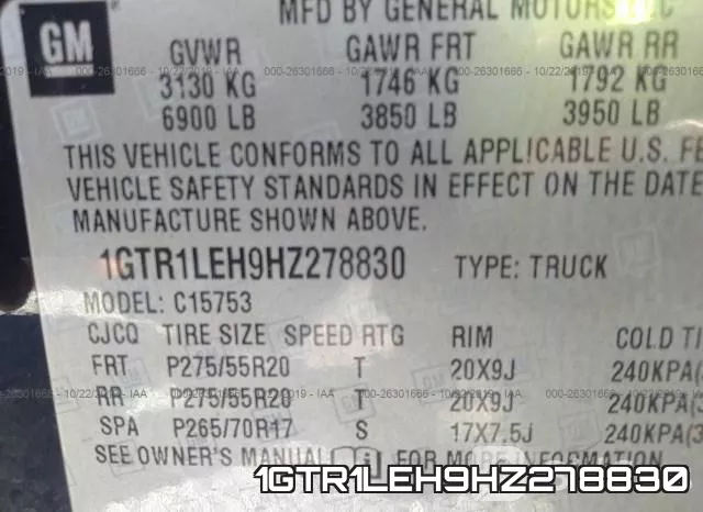 1GTR1LEH9HZ278830 фото 10