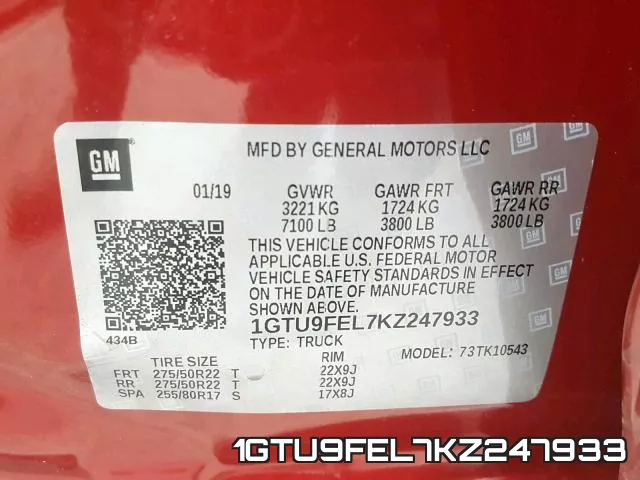 1GTU9FEL7KZ247933 фото 2