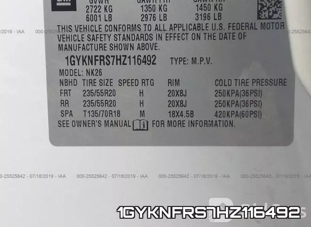 1GYKNFRS7HZ116492 фото 10