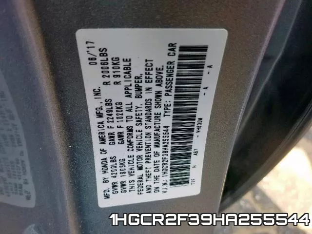 1HGCR2F39HA255544 фото 2