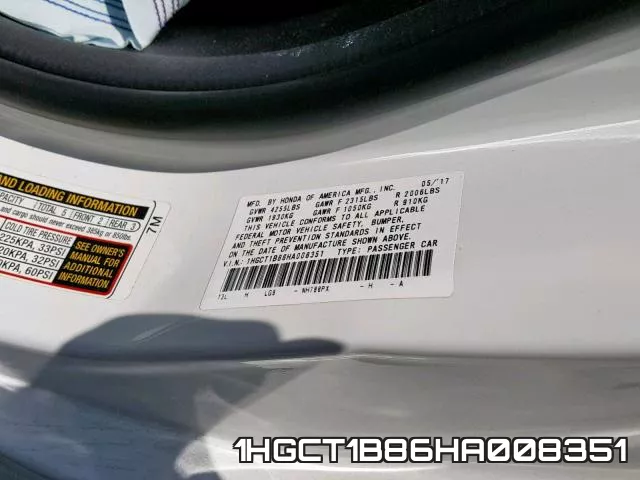 1HGCT1B86HA008351 фото 2