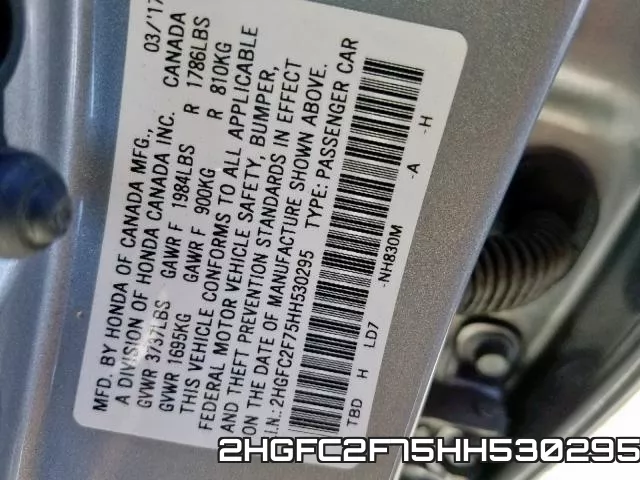 2HGFC2F75HH530295 фото 2