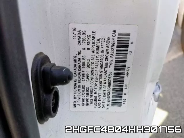 2HGFC4B04HH301756 фото 2