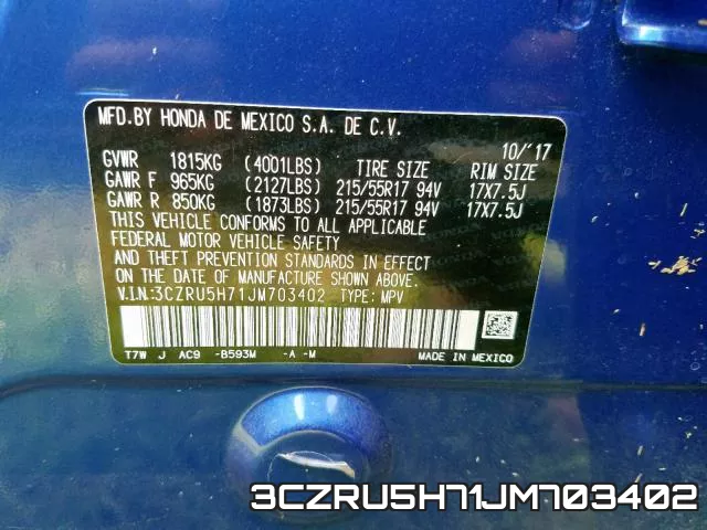 3CZRU5H71JM703402 фото 2