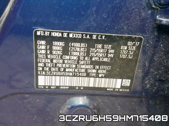 3CZRU6H59HM715408 фото 2