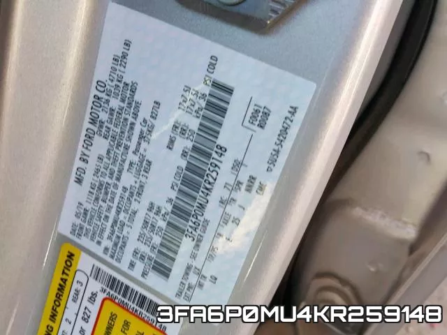 3FA6P0MU4KR259148 фото 2