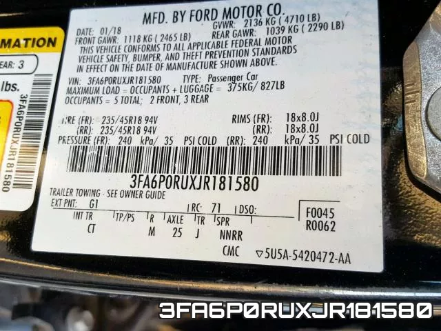 3FA6P0RUXJR181580 фото 2