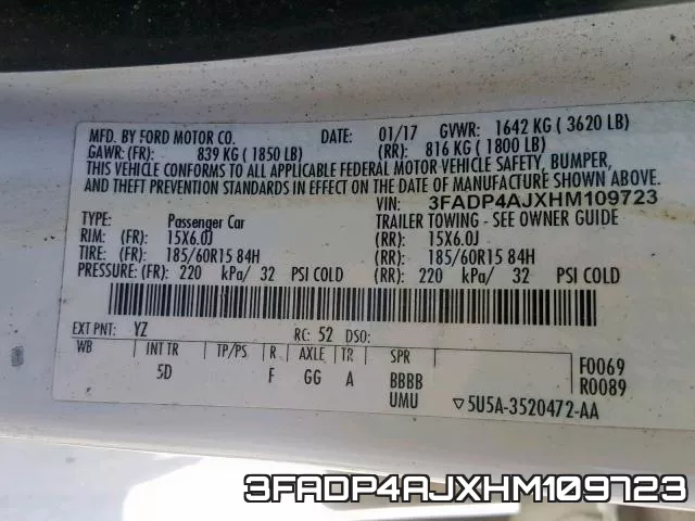 3FADP4AJXHM109723 фото 2