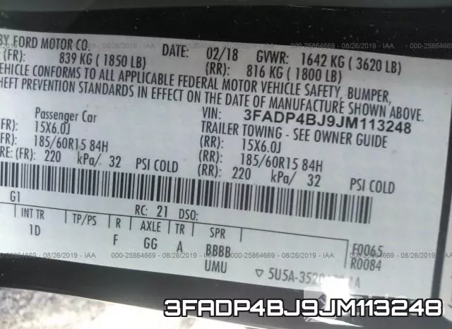 3FADP4BJ9JM113248 фото 10