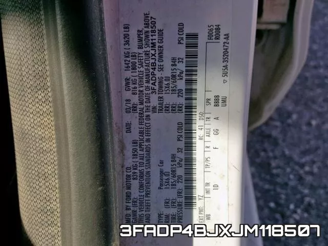 3FADP4BJXJM118507 фото 2
