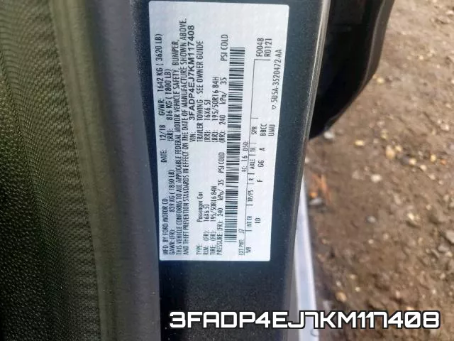3FADP4EJ7KM117408 фото 2
