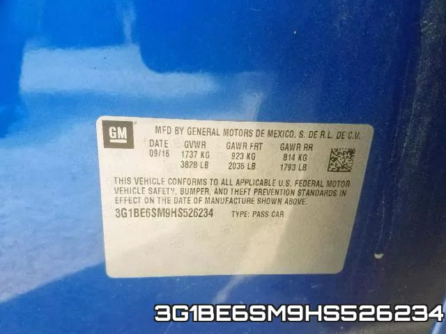 3G1BE6SM9HS526234 фото 2