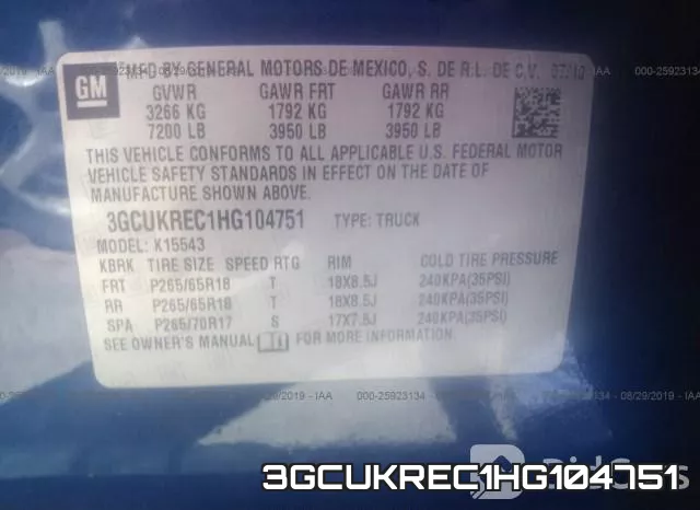 3GCUKREC1HG104751 фото 10