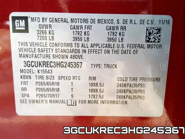 3GCUKREC3HG245367 фото 2