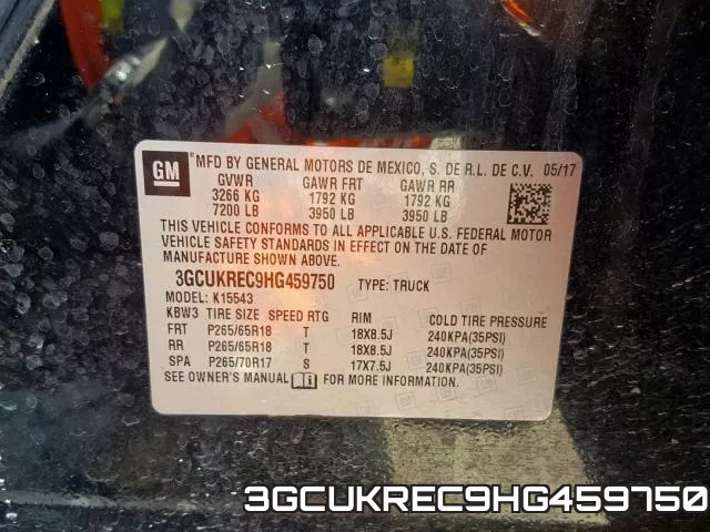3GCUKREC9HG459750 фото 2