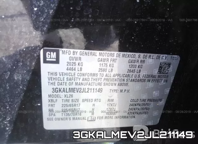 3GKALMEV2JL211149 фото 10