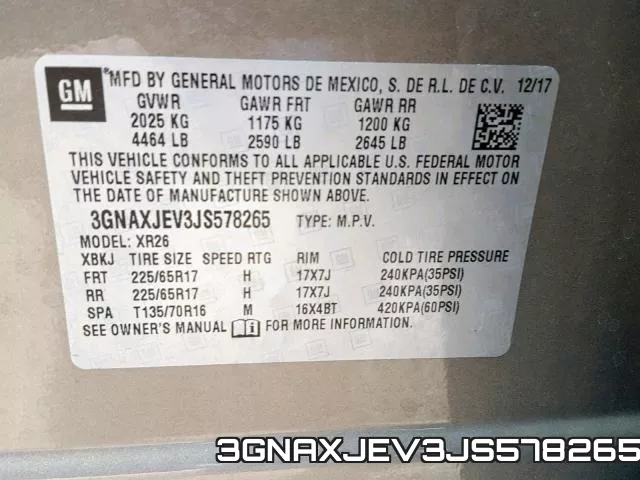 3GNAXJEV3JS578265 фото 2