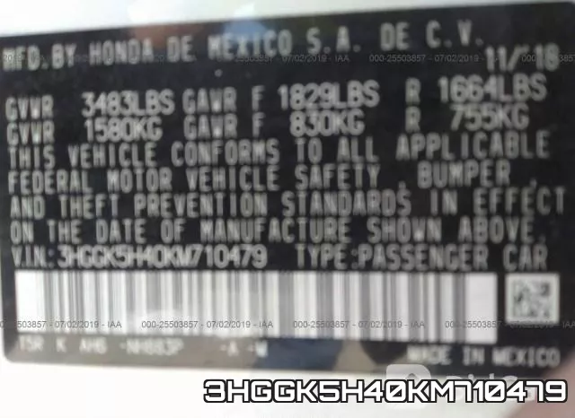 3HGGK5H40KM710479 фото 10