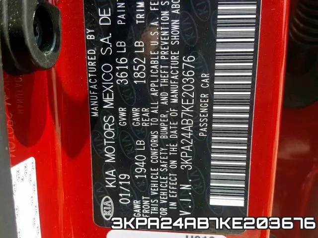 3KPA24AB7KE203676 фото 2