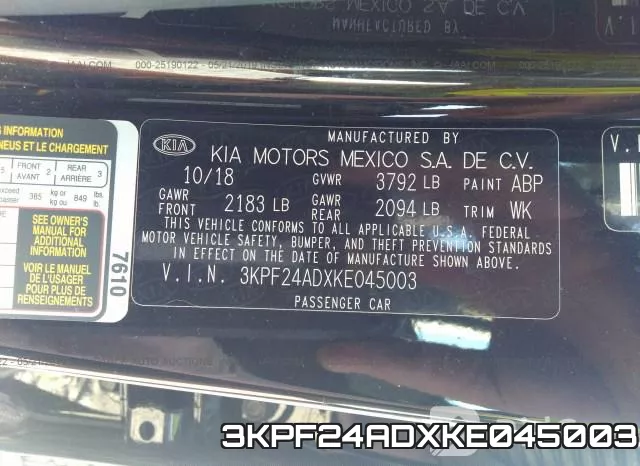 3KPF24ADXKE045003 фото 10