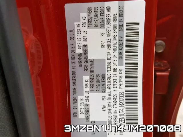3MZBN1U74JM207008 фото 2