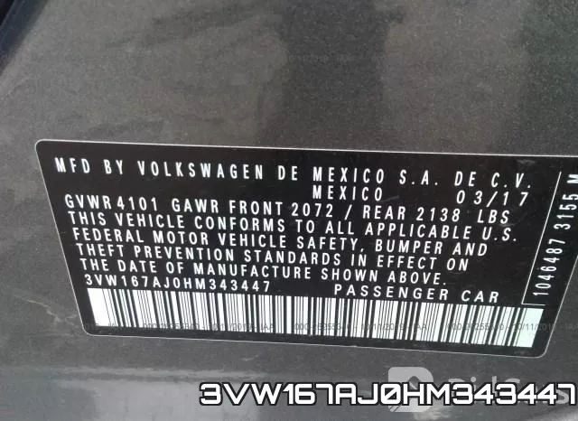 3VW167AJ0HM343447 фото 10