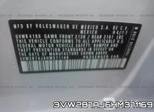 3VW2B7AJ6HM371169 фото 10