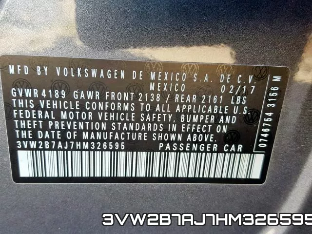 3VW2B7AJ7HM326595 фото 2