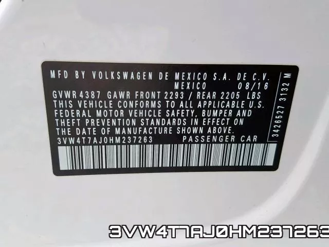 3VW4T7AJ0HM237263 фото 2