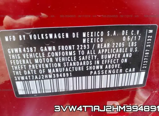 3VW4T7AJ2HM394891 фото 10