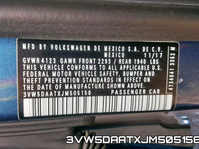 3VW5DAATXJM505158 фото 2