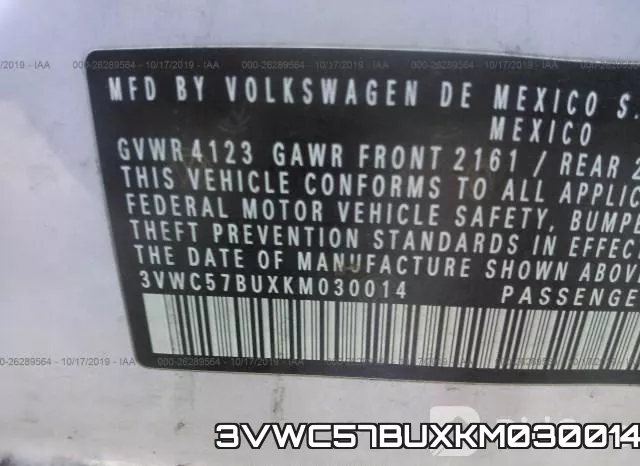 3VWC57BUXKM030014 фото 10