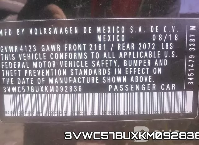 3VWC57BUXKM092836 фото 10