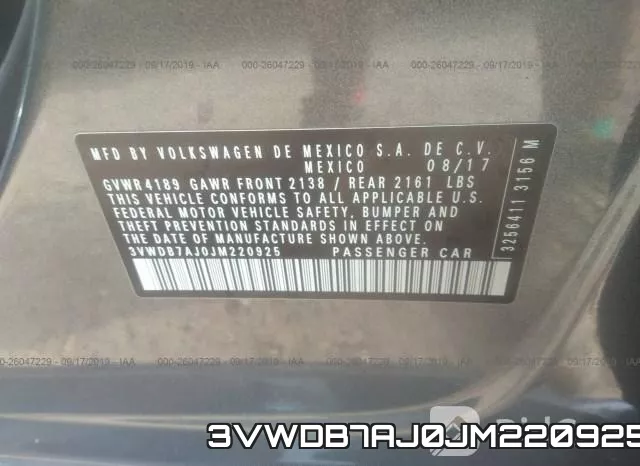 3VWDB7AJ0JM220925 фото 10