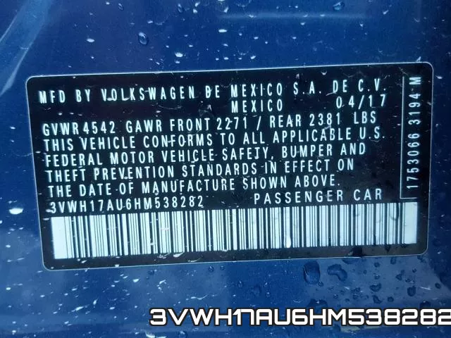 3VWH17AU6HM538282 фото 2