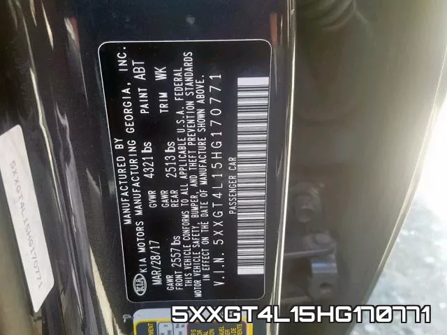 5XXGT4L15HG170771 фото 2