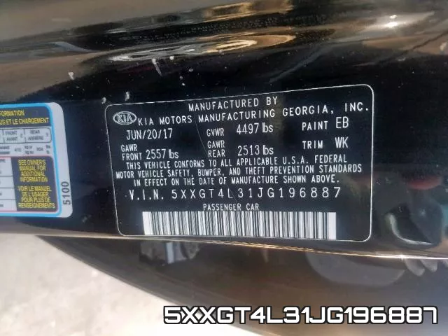 5XXGT4L31JG196887 фото 2