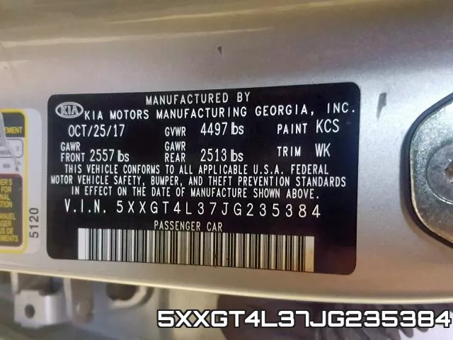 5XXGT4L37JG235384 фото 2