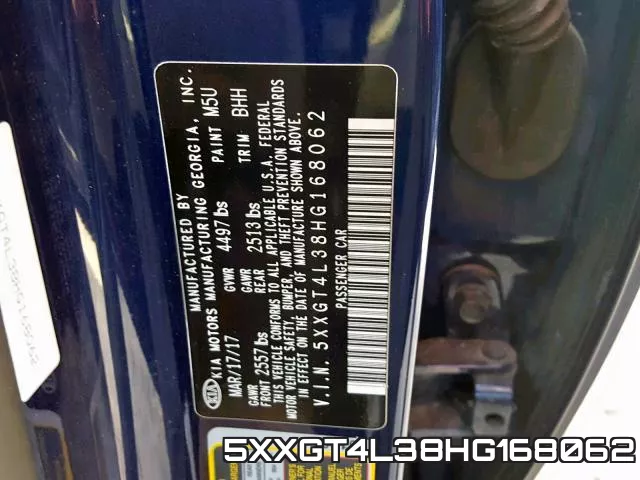 5XXGT4L38HG168062 фото 2