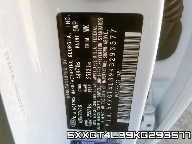 5XXGT4L39KG293577 фото 2