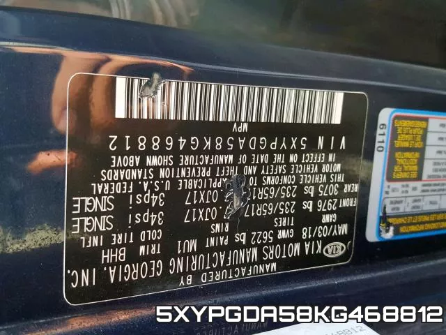 5XYPGDA58KG468812 фото 2