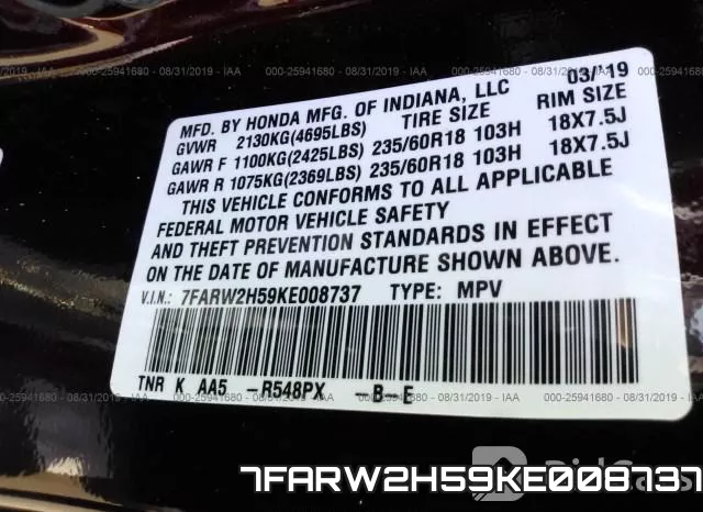 7FARW2H59KE008737 фото 10