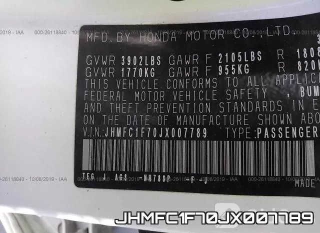 JHMFC1F70JX007789 фото 10