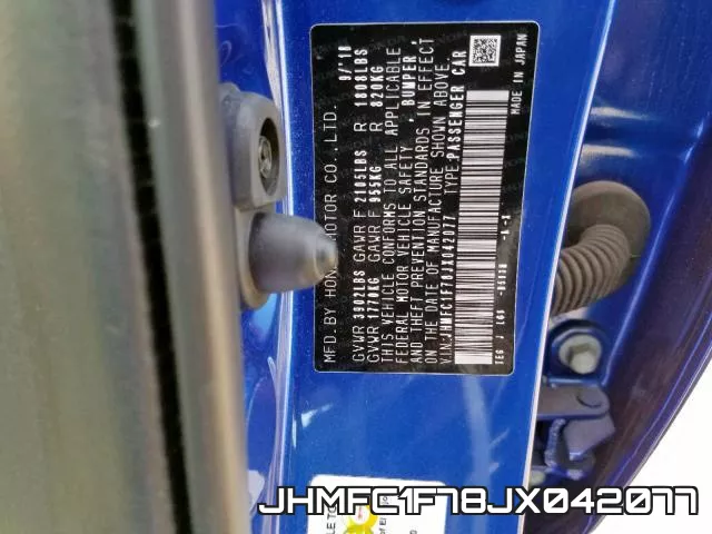 JHMFC1F78JX042077 фото 2