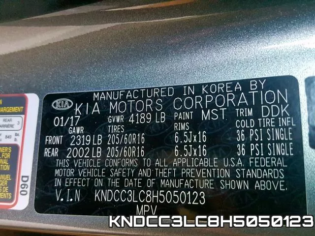 KNDCC3LC8H5050123 фото 2